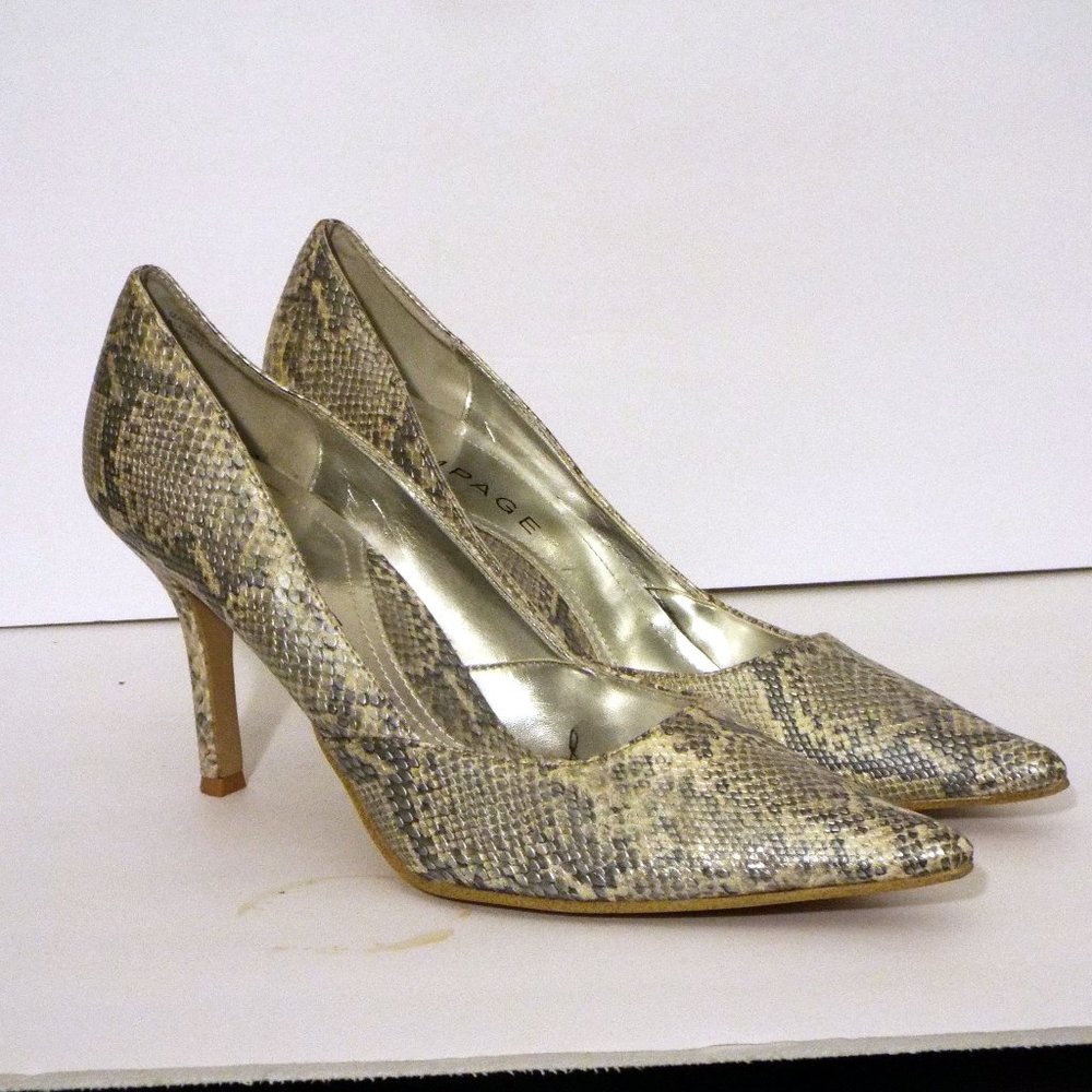 Pre-Owned Rampage  SZ 10 Faux Snakeskin Embossed Pointed Toe Heels